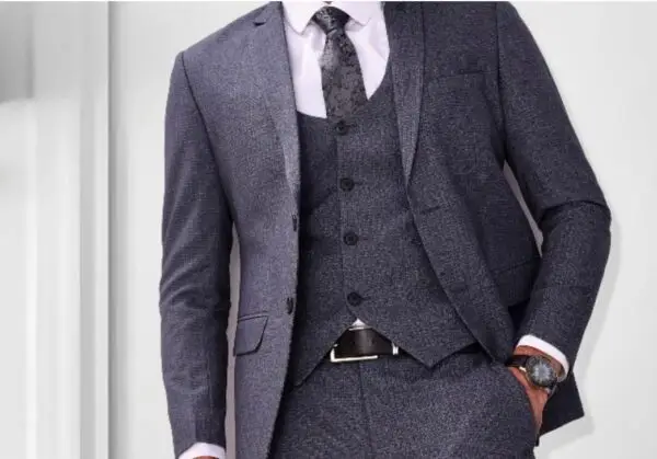 Classic Grey Three-Piece Suit for Men