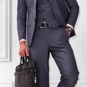 Classic Grey Three-Piece Suit for Men